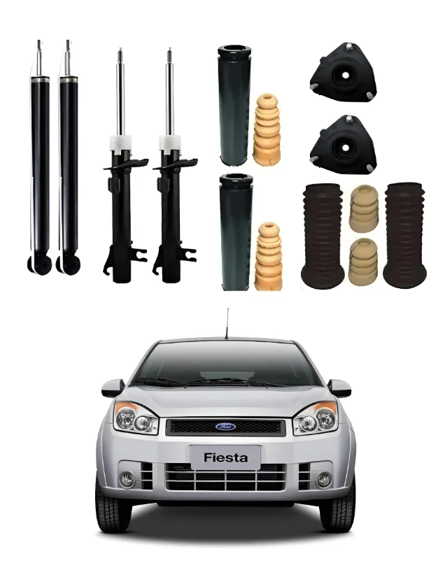 Kit Suspensão + 4 Amortecedores Fiesta 2007 08 09 10 2011 2012